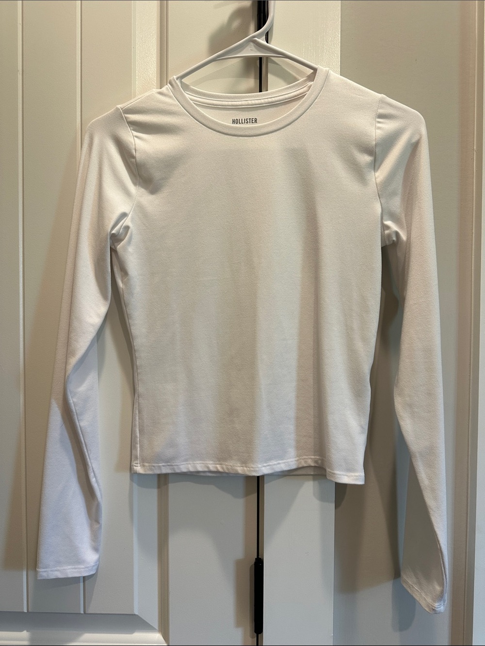 Hollister White Long Sleeve Crew Tee